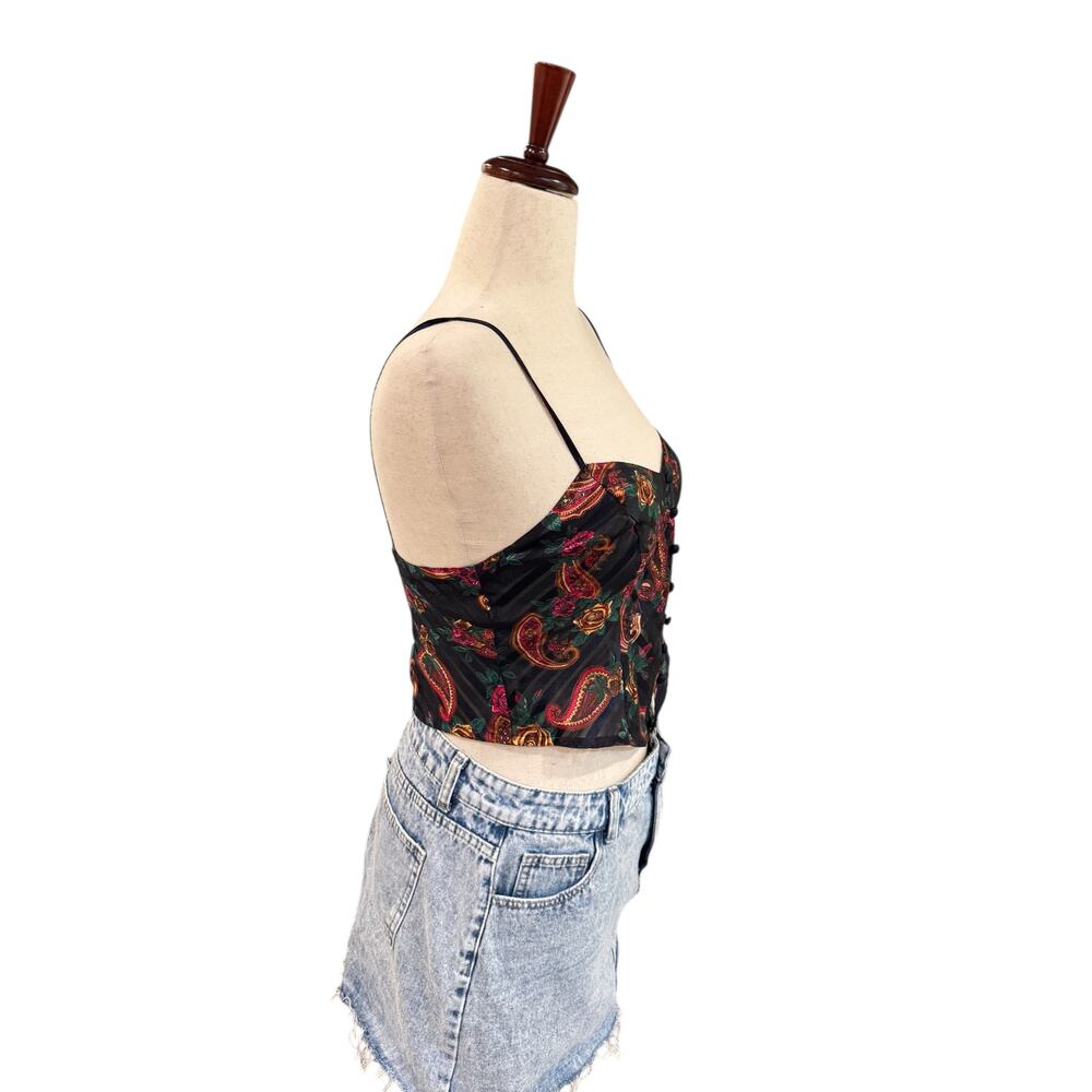 Vintage 90s Victoria’s Secret Gold Label Paisley Corset Cami Womens S Fits Big - Picture 9 of 9